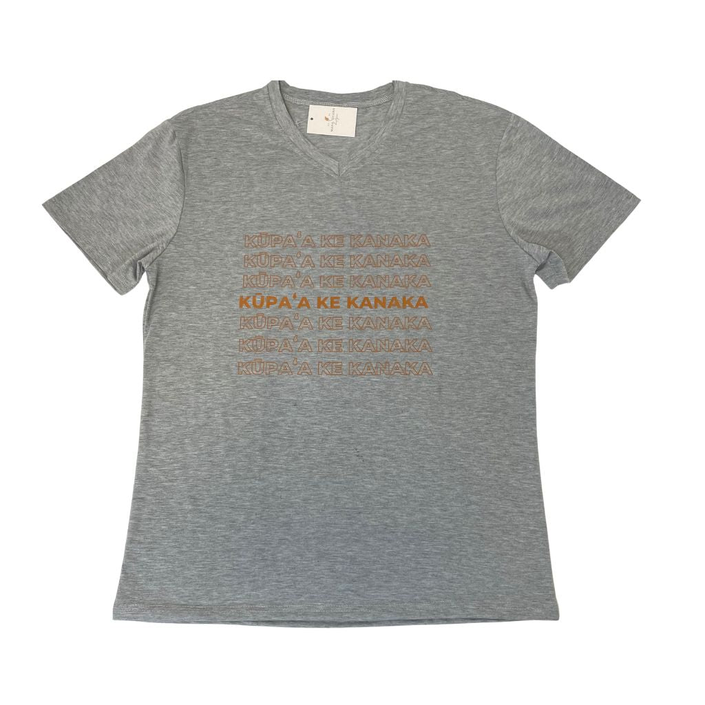 Kūpaʻa Ke Kanaka - Kāne/Wāhine Relaxed Fit V-Neck Tee