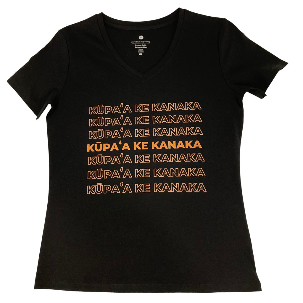 Kūpaʻa Ke Kanaka - Wāhine Fitted V-Neck Tee