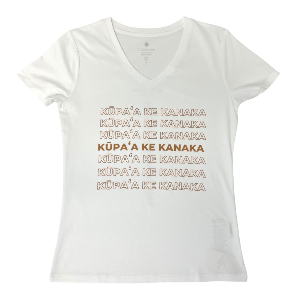 Kūpaʻa Ke Kanaka - Wāhine Fitted V-Neck Tee