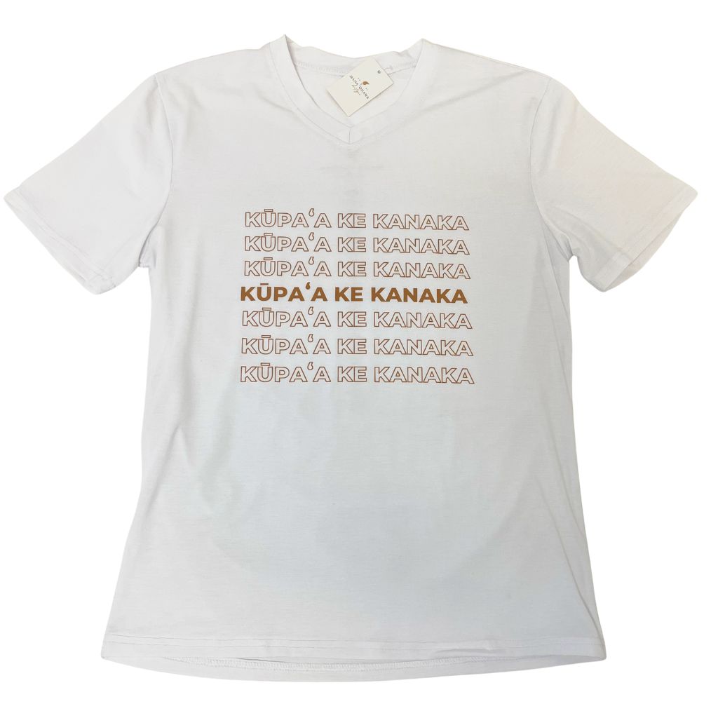 Kūpaʻa Ke Kanaka - Kāne/Wāhine Relaxed Fit V-Neck Tee