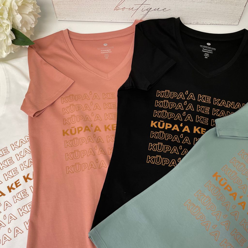 Kūpaʻa Ke Kanaka - Wāhine Fitted V-Neck Tee