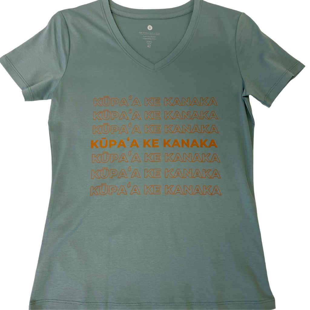 Kūpaʻa Ke Kanaka - Wāhine Fitted V-Neck Tee