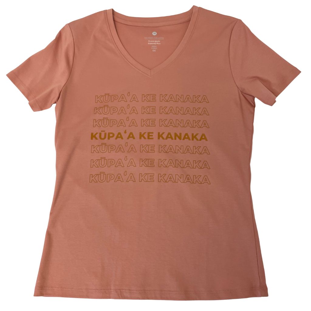 Kūpaʻa Ke Kanaka - Wāhine Fitted V-Neck Tee
