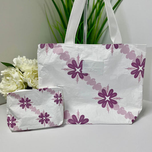 Pua Kalaunu Zippered ʻEke with Mini Zippered Pūʻolo Pouch