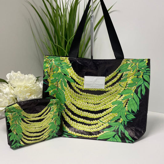 Maile Mokihana Zippered ʻEke with Mini Zippered Pūʻolo Pouch