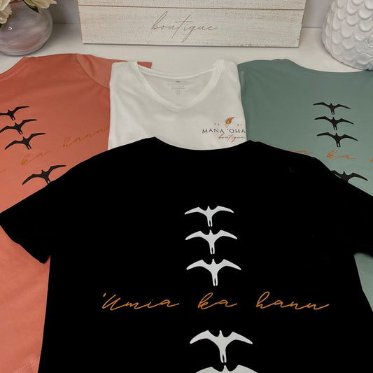 'Umia Ka Hanu - Wāhine Fitted V-Neck Tee